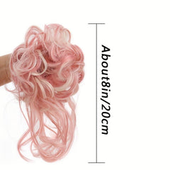 Synthetic Hair Bun Chignon With Tassels Elastic Scrunchy