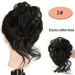 Synthetic Hair Bun Chignon With Tassels Elastic Scrunchy