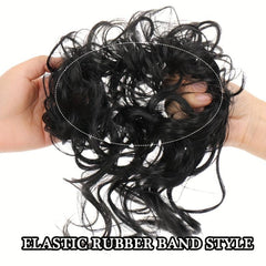 Synthetic Hair Bun Chignon With Tassels Elastic Scrunchy