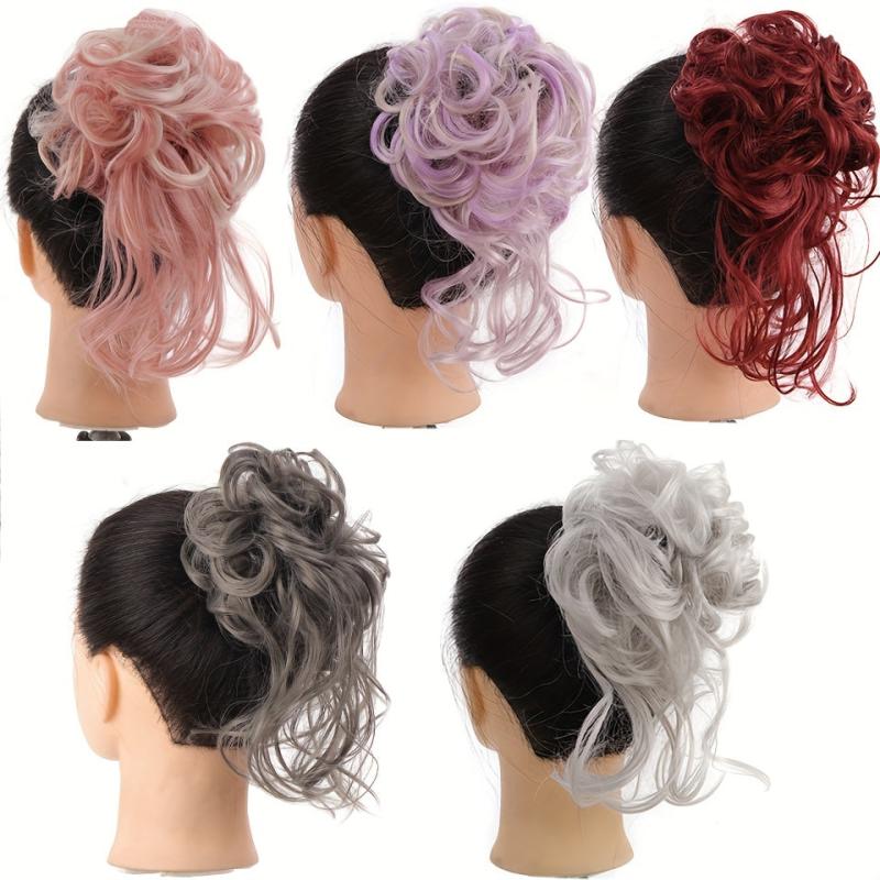 Synthetic Hair Bun Chignon With Tassels Elastic Scrunchy