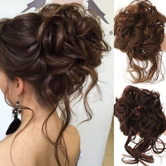 Synthetic Hair Bun Chignon With Tassels Elastic Scrunchy