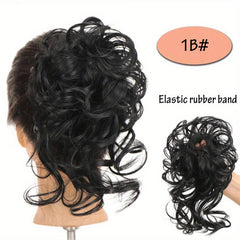 Synthetic Hair Bun Chignon With Tassels Elastic Scrunchy