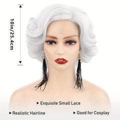 Short Big Curly Wavy Layered Wigs Side Part Curly Bob Synthetic Wig For Women