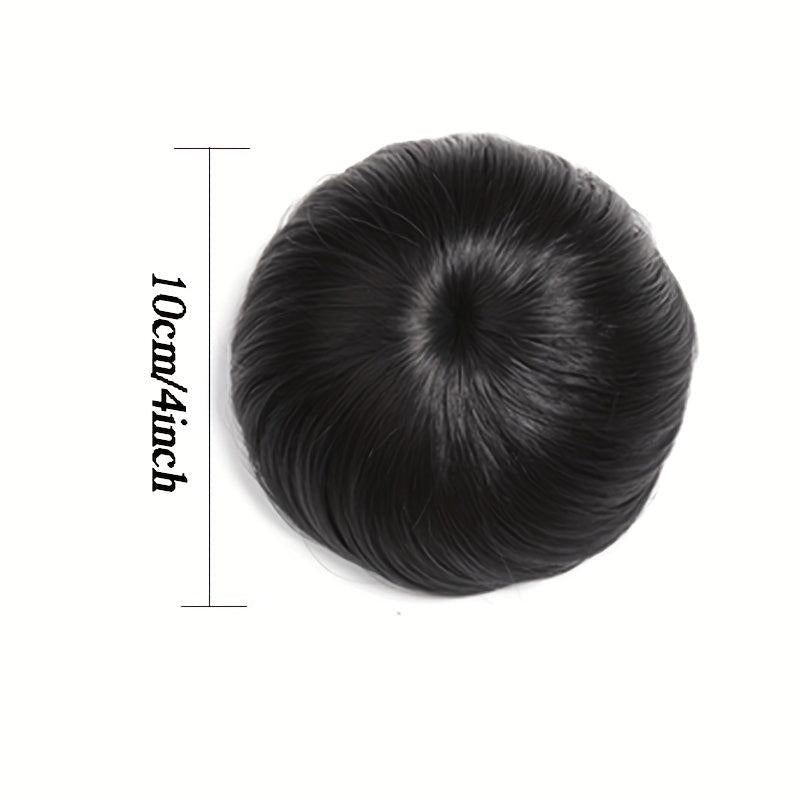 Hair Bun Updo Pull Rope Ball Head Button Type Straight Hair Bag