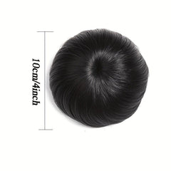 Hair Bun Updo Pull Rope Ball Head Button Type Straight Hair Bag