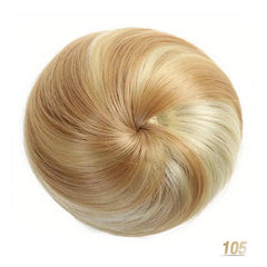 Hair Bun Updo Pull Rope Ball Head Button Type Straight Hair Bag