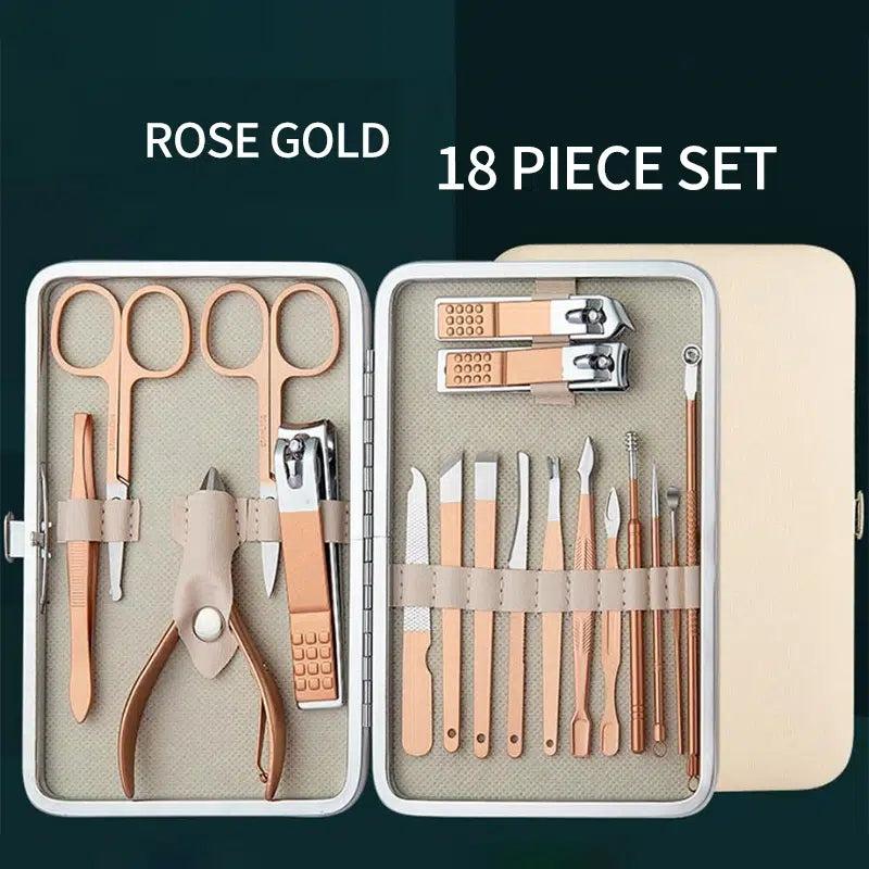 Rose Golden Manicure Set with Travel Case Pedicure Care Tools Kit for Women