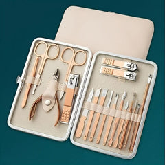 Rose Golden Manicure Set with Travel Case Pedicure Care Tools Kit for Women