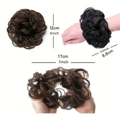 Messy Bun Hairpiece Curly Wavy Synthetic Extension Clip In Ponytail Hairpieces