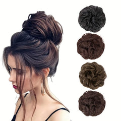 Messy Bun Hairpiece Curly Wavy Synthetic Extension Clip In Ponytail Hairpieces