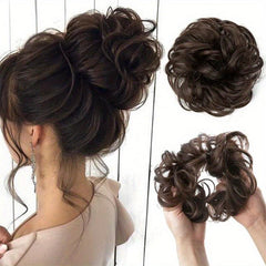 Messy Bun Hairpiece Curly Wavy Synthetic Extension Clip In Ponytail Hairpieces