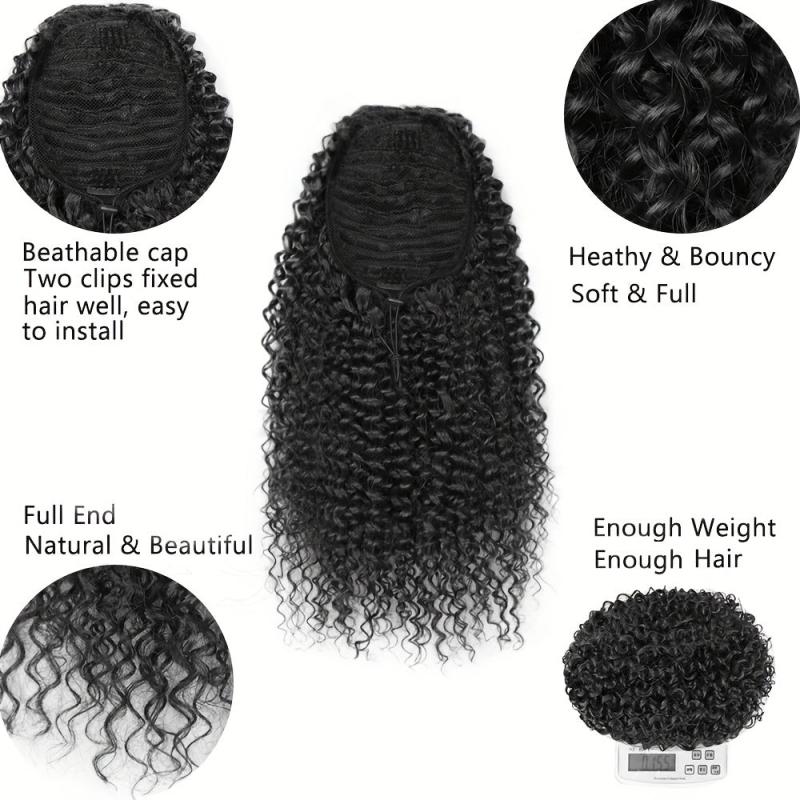 35 56 Cm Afro Puff Drawstring Ponytail Extensions Natural Looking Synthetic Hair
