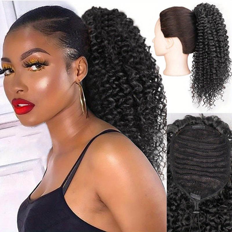 35 56 Cm Afro Puff Drawstring Ponytail Extensions Natural Looking Synthetic Hair