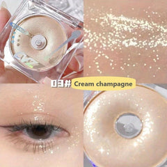 Shimmery Eyeshadow & Highlighter Compact - Glitter Sequins Texture