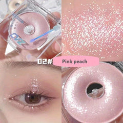 Shimmery Eyeshadow & Highlighter Compact - Glitter Sequins Texture