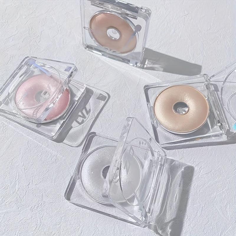 Shimmery Eyeshadow & Highlighter Compact - Glitter Sequins Texture