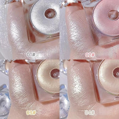 Shimmery Eyeshadow & Highlighter Compact - Glitter Sequins Texture