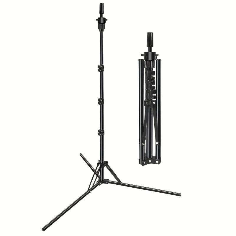 Foldable Adjustable Metal Mannequin Head Stand for Wig Training