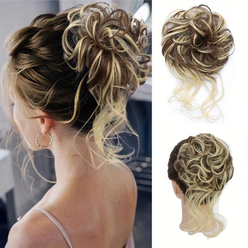 Women's Messy Bun Hair Piece Synthetic Wavy Chignon Ponytail