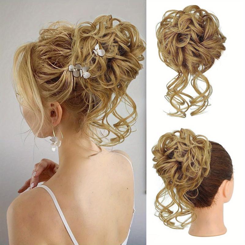 Women's Messy Bun Hair Piece Synthetic Wavy Chignon Ponytail