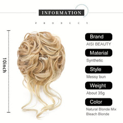 Women's Messy Bun Hair Piece Synthetic Wavy Chignon Ponytail