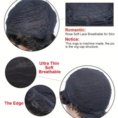 Pixie Cut Wig Human Hair Wigs With Bangs Natural Short Wig Layered Wavy Wigs