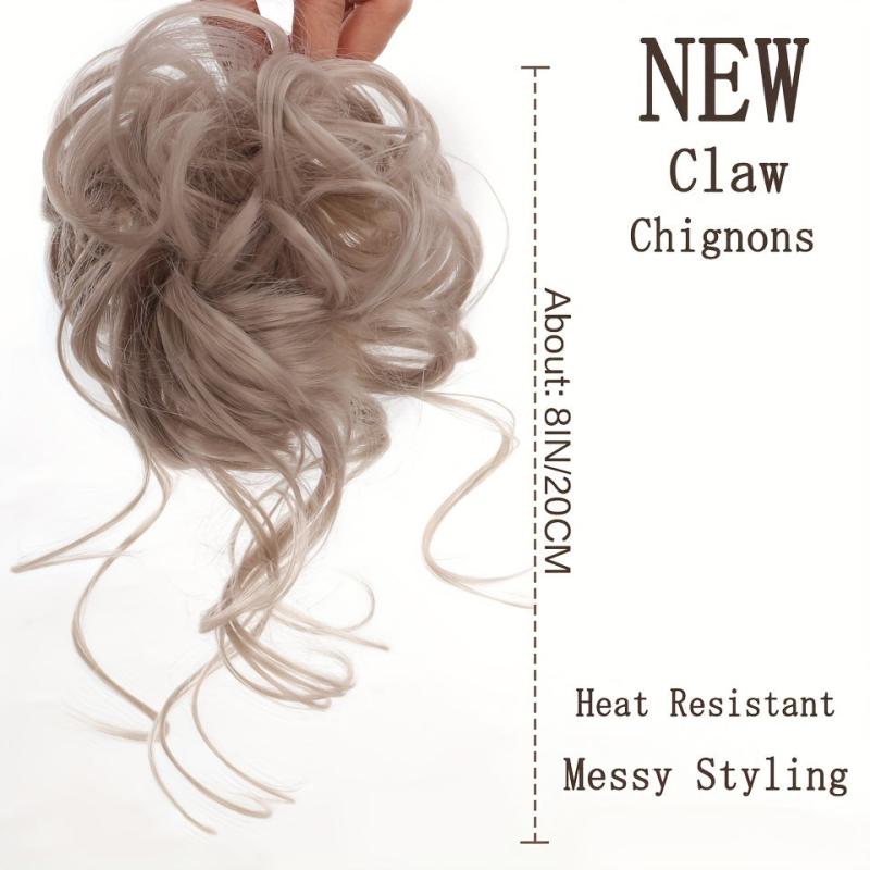 Messy Hair Bun Chignons Synthetic Fiber Curly Wavy Hair Extensions