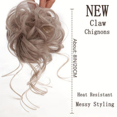 Messy Hair Bun Chignons Synthetic Fiber Curly Wavy Hair Extensions