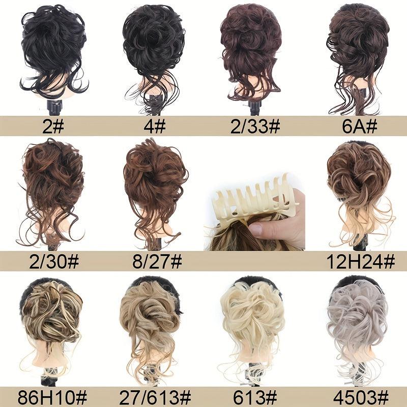 Synthetic Curly Hair Buns Claw Clip Extensions for Women