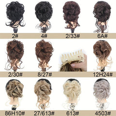 Synthetic Curly Hair Buns Claw Clip Extensions for Women