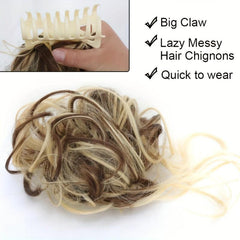 Synthetic Curly Hair Buns Claw Clip Extensions for Women
