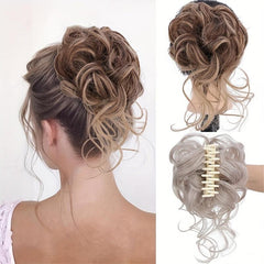 Synthetic Curly Hair Buns Claw Clip Extensions for Women