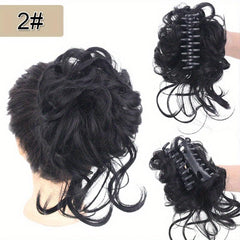 Synthetic Curly Hair Buns Claw Clip Extensions for Women