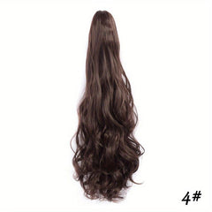 Synthetic Claw Clip Ponytail Hair Extension Wavy Hair Clip For Women