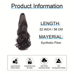Synthetic Claw Clip Ponytail Hair Extension Wavy Hair Clip For Women