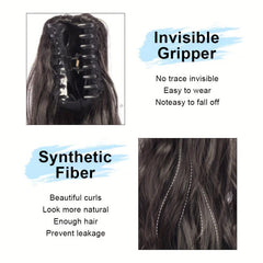Synthetic Claw Clip Ponytail Hair Extension Wavy Hair Clip For Women