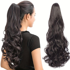 Synthetic Claw Clip Ponytail Hair Extension Wavy Hair Clip For Women