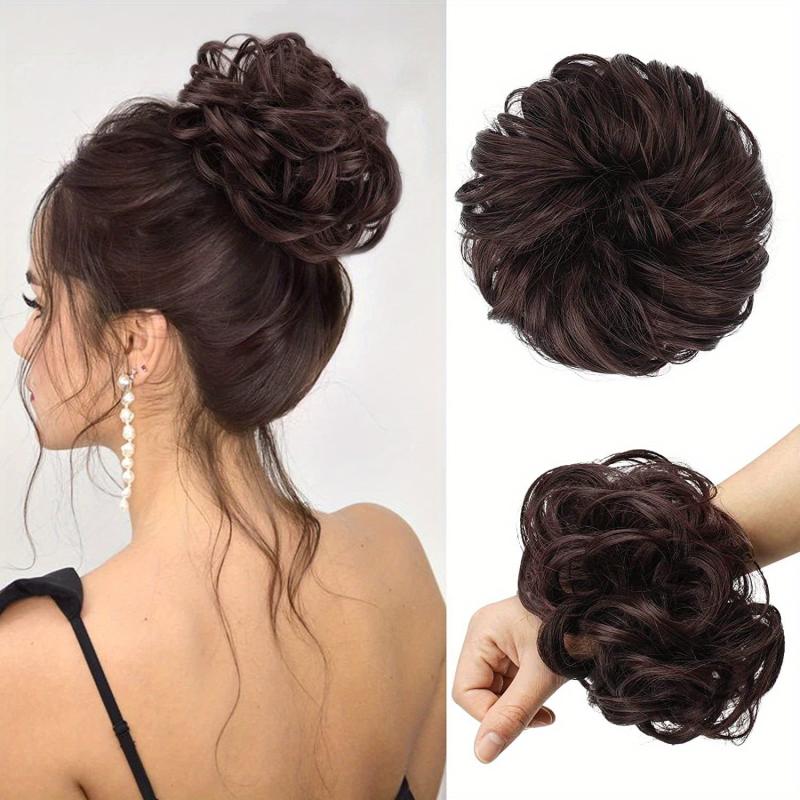 Messy Hair Bun Curly Wavy Hair Piece Updo Hair Extensions