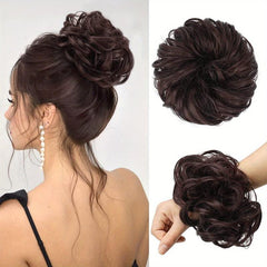 Messy Hair Bun Curly Wavy Hair Piece Updo Hair Extensions