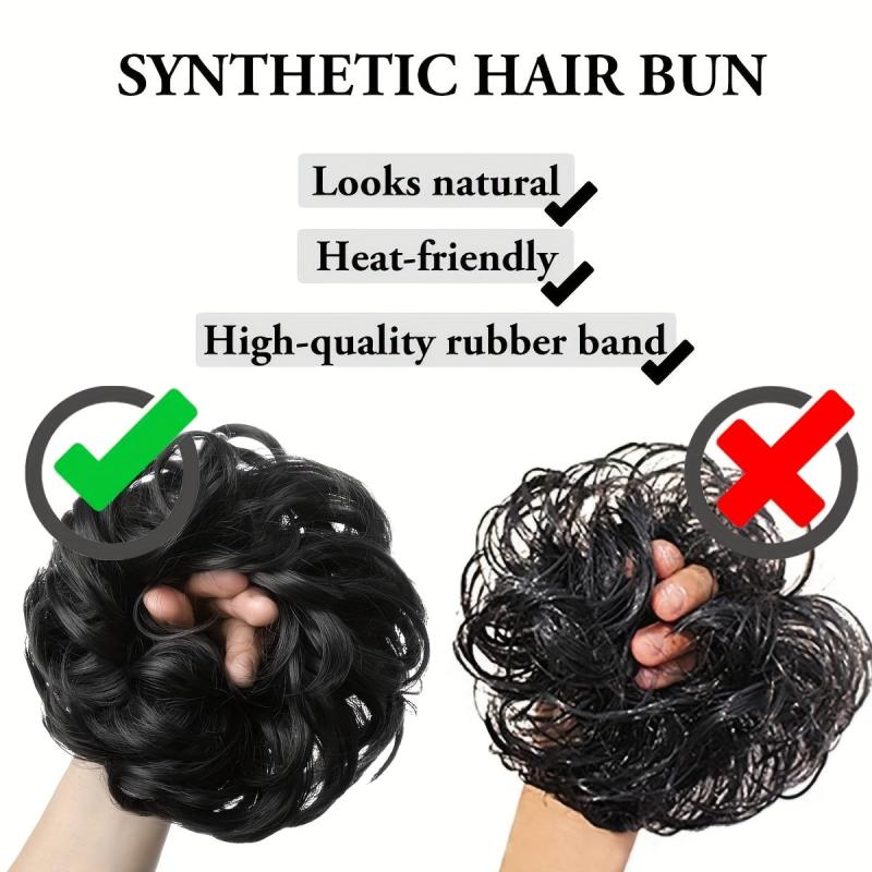 Messy Hair Bun Curly Wavy Hair Piece Updo Hair Extensions