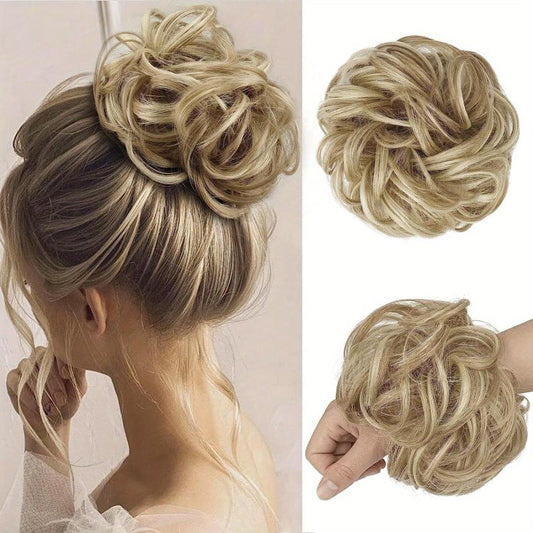 Messy Hair Bun Curly Wavy Hair Piece Updo Hair Extensions