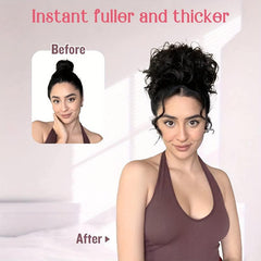Messy Hair Bun Drawstring Ponytail Extension Loose Wavy Curly Updo