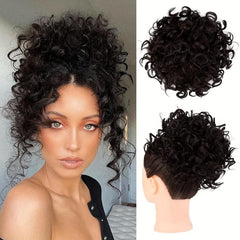 Messy Hair Bun Drawstring Ponytail Extension Loose Wavy Curly Updo