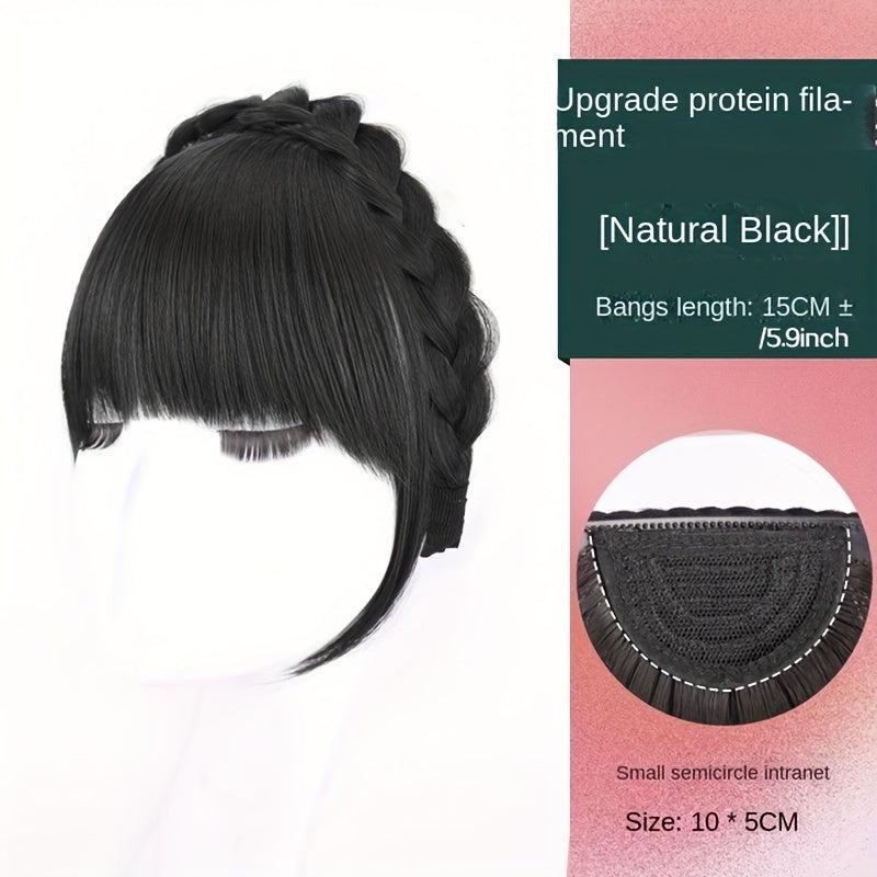 Twist Braid Headband with Fringe Bangs Hair Hoop for Women