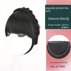 Twist Braid Headband with Fringe Bangs Hair Hoop for Women