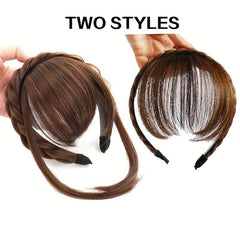Twist Braid Headband with Fringe Bangs Hair Hoop for Women