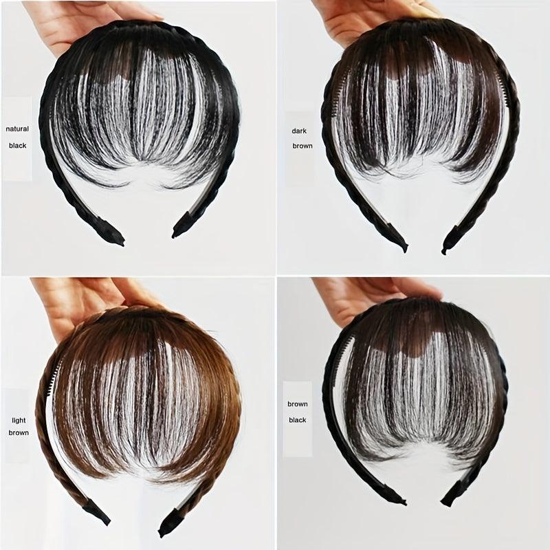 Twist Braid Headband with Fringe Bangs Hair Hoop for Women