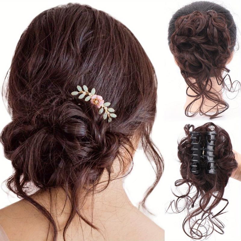 Messy Bun Wavy Hair Scrunchies Extensions Claw Clip In Hair Bun Chignons
