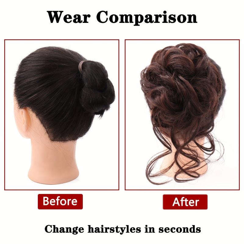 Messy Bun Wavy Hair Scrunchies Extensions Claw Clip In Hair Bun Chignons