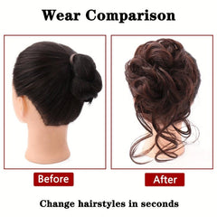 Messy Bun Wavy Hair Scrunchies Extensions Claw Clip In Hair Bun Chignons